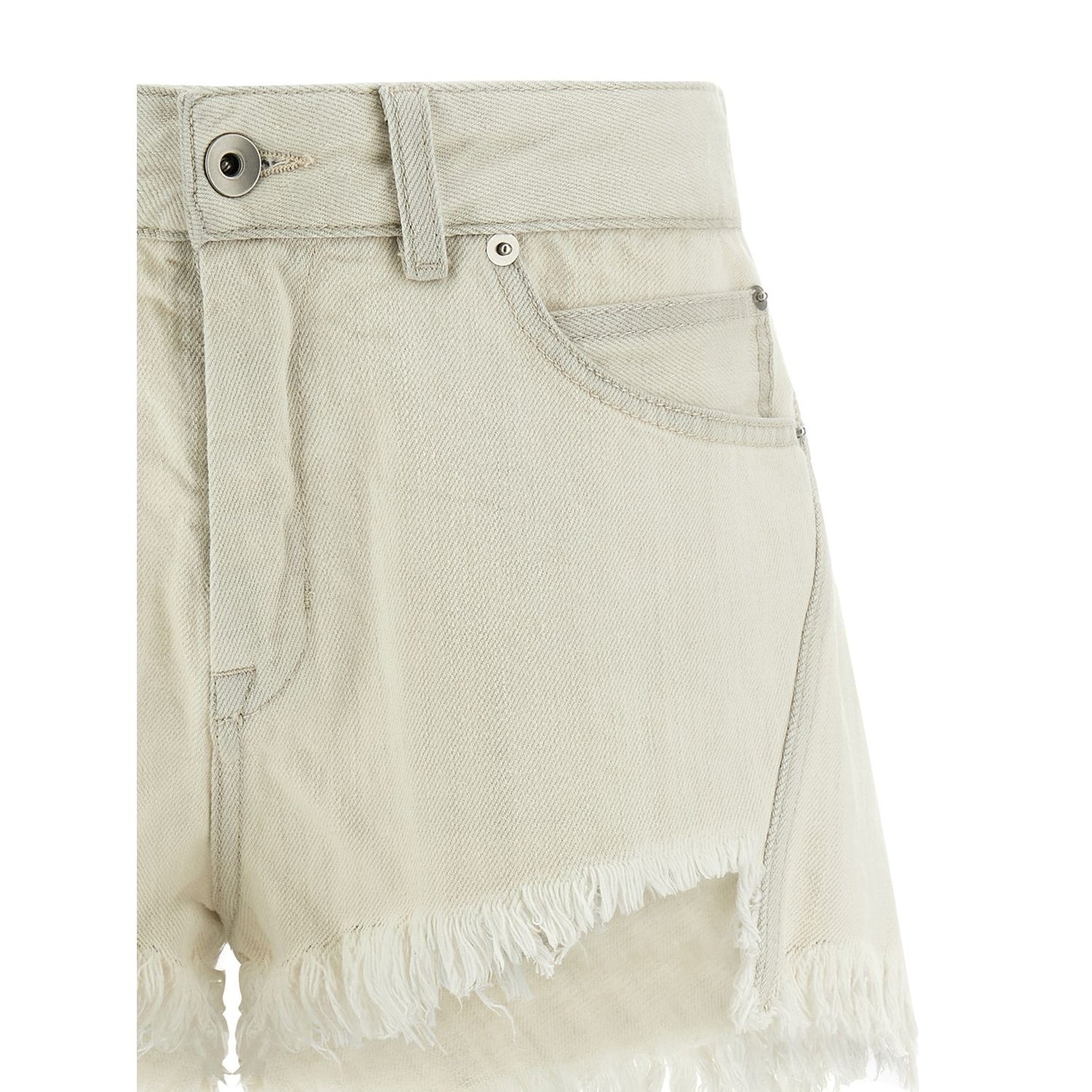 Rick Owens White Cotton Bermuda Shorts