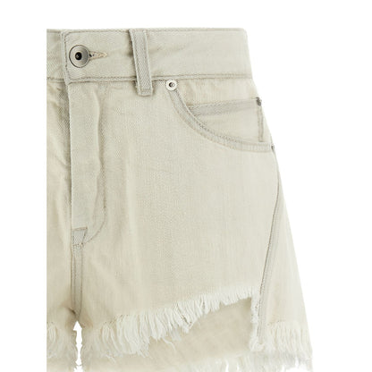 Rick Owens White Cotton Bermuda Shorts