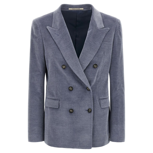 Tagliatore Blue Cotton Blazer