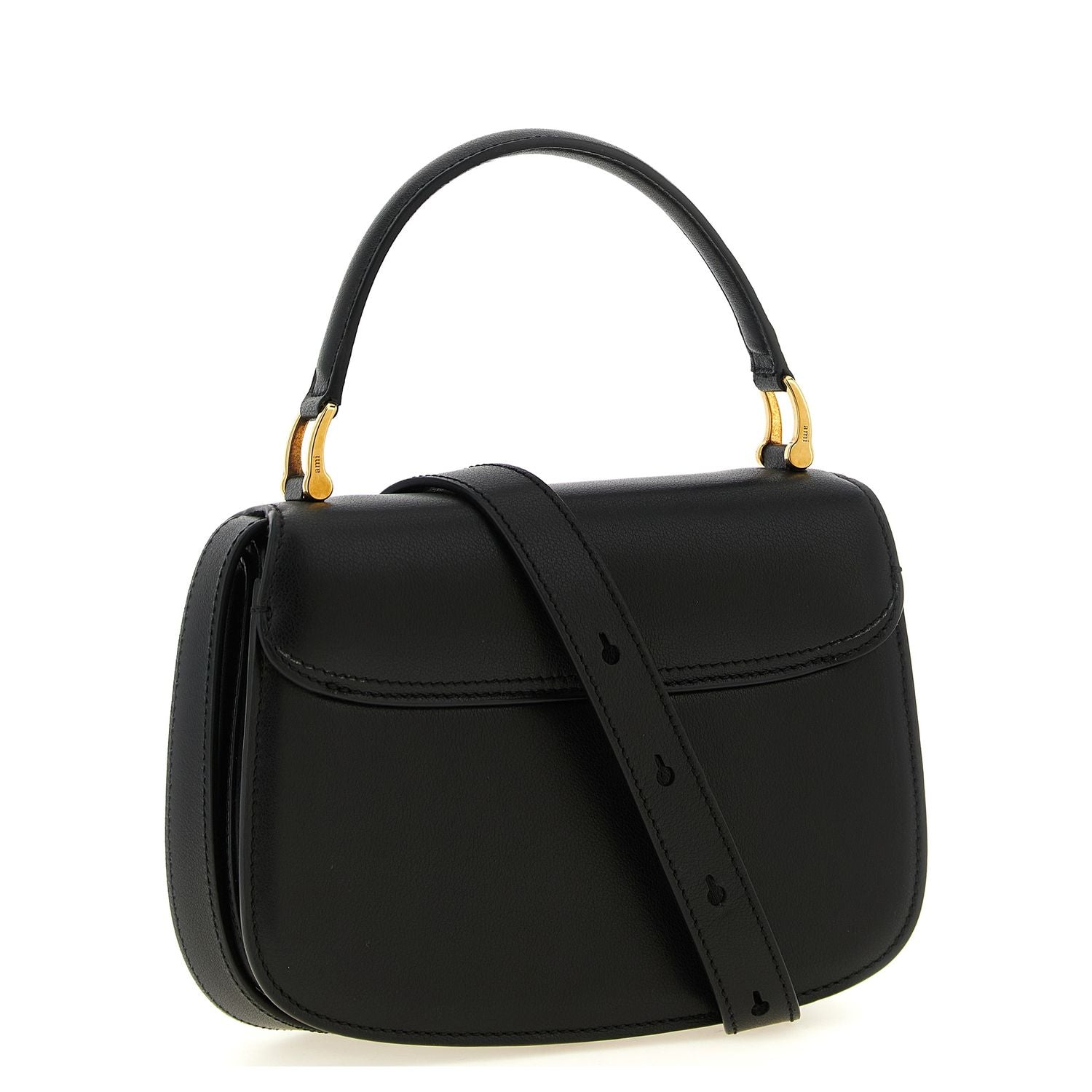 Ami Paris Black Cowhide Paris Paris Handbag