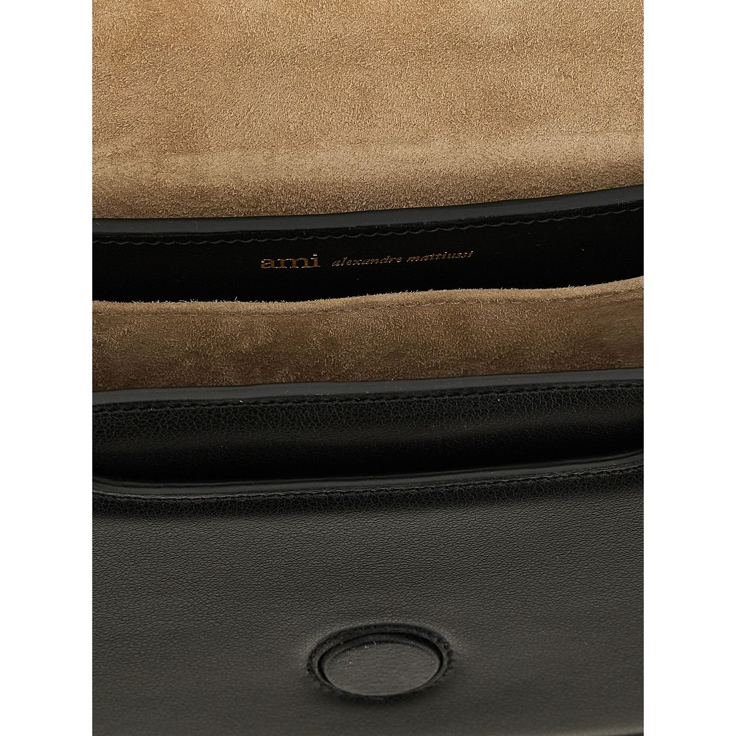 Ami Paris Black Cowhide Paris Paris Handbag
