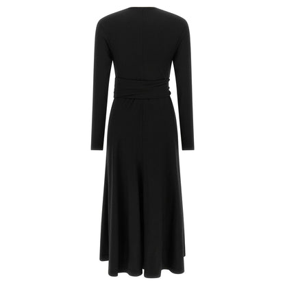 Brunello Cucinelli Black Virgin Wool Midi Dress