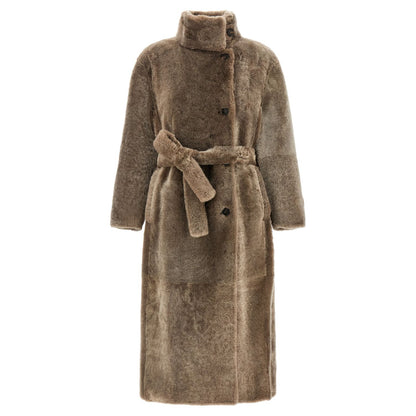 Brunello Cucinelli Brown Lamb Leather Coat