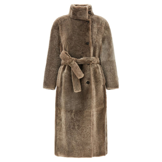 Brunello Cucinelli Brown Lamb Leather Coat