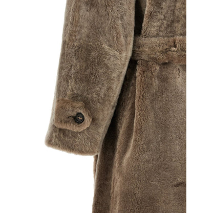 Brunello Cucinelli Brown Lamb Leather Coat