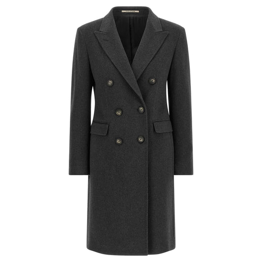 Tagliatore Gray Virgin Wool Coat