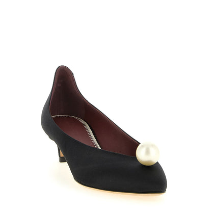 Magda Butrym Black Viscose Mid Heel Pumps