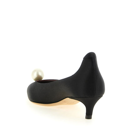 Magda Butrym Black Viscose Mid Heel Pumps