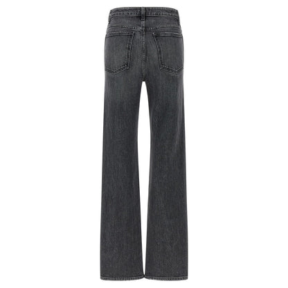 Khaite Gray Cotton Straight-Leg Jeans
