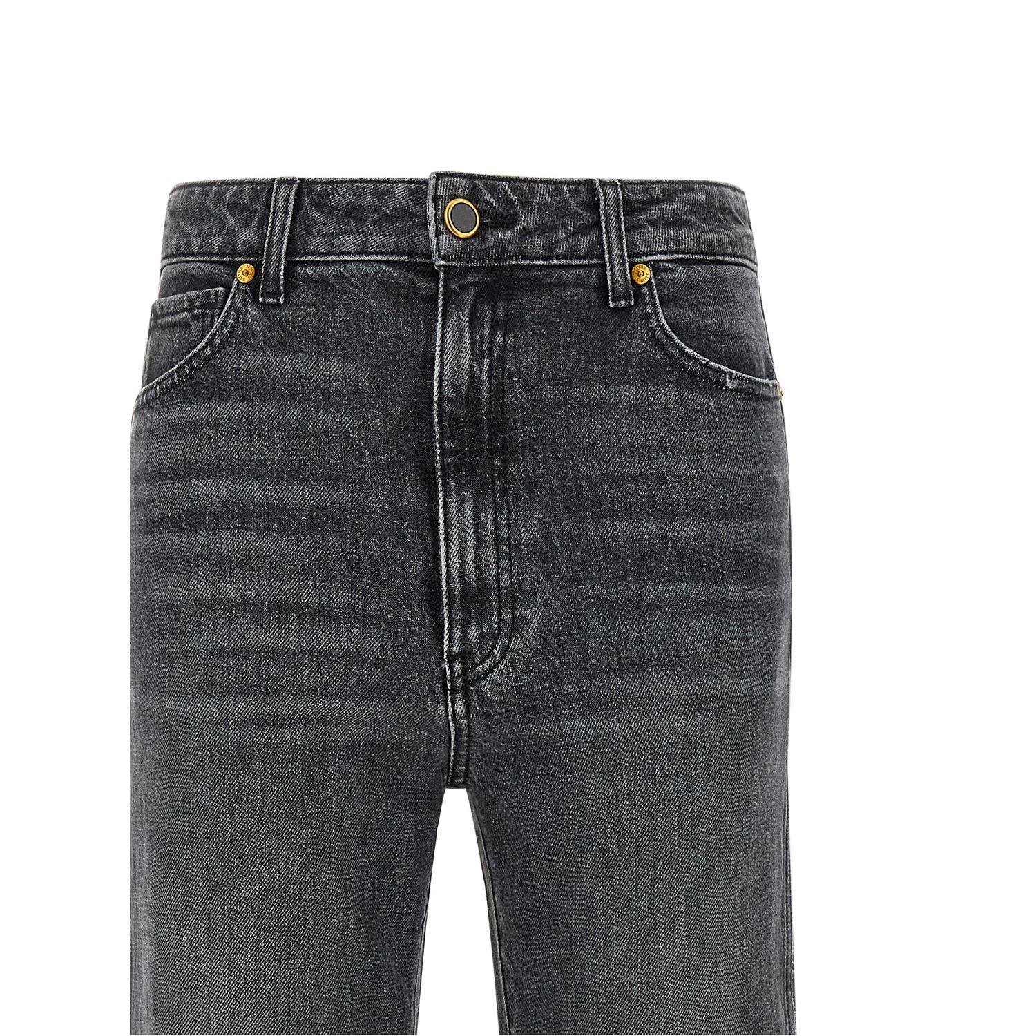 Khaite Gray Cotton Straight-Leg Jeans