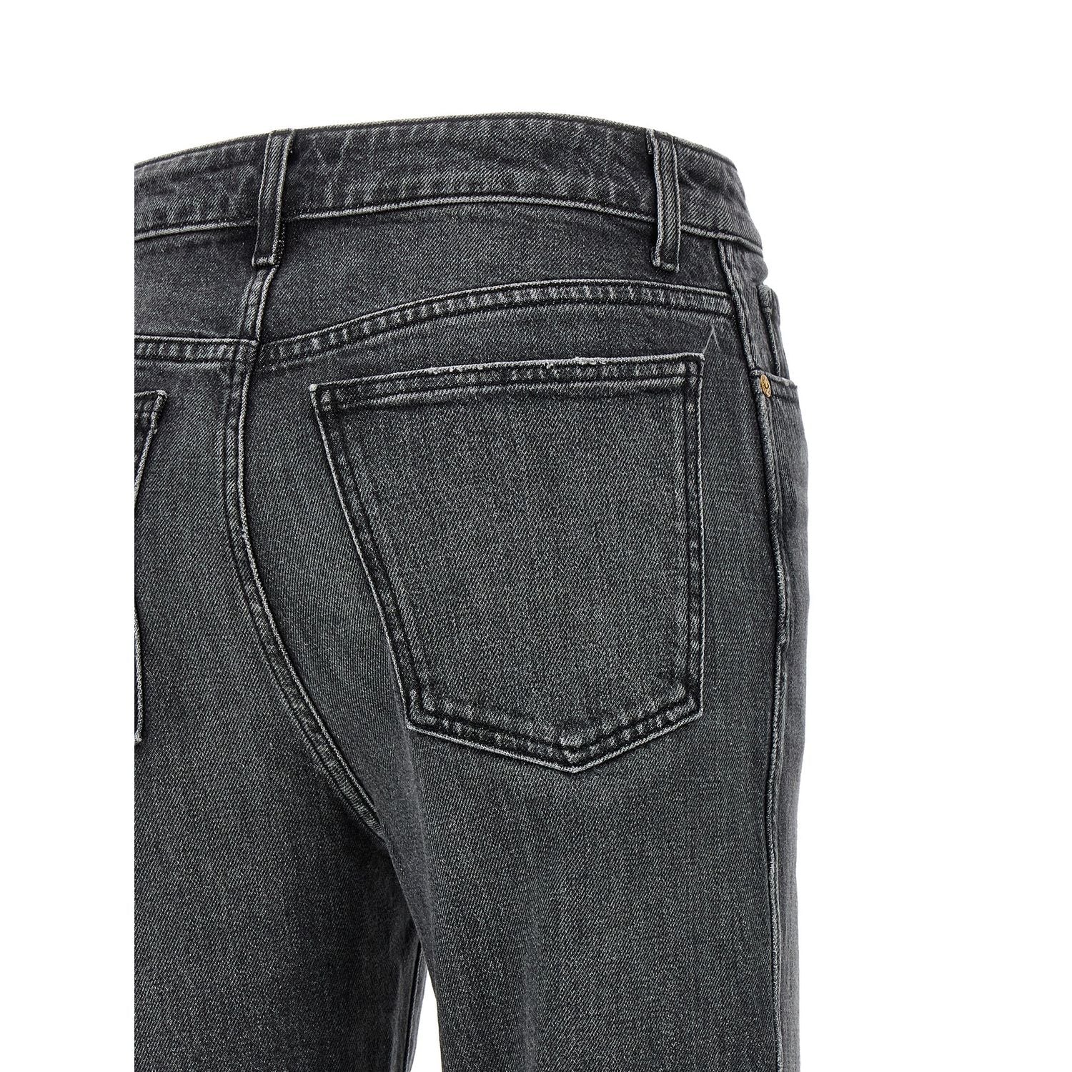 Khaite Gray Cotton Straight-Leg Jeans