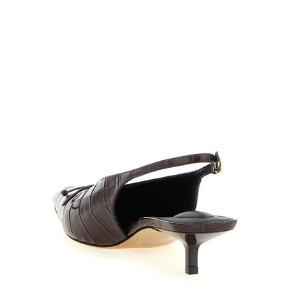 Jacquemus Bordeaux Calfskin Mid Heel Pumps