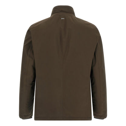 Herno Brown Polyester Full-Length Jacket