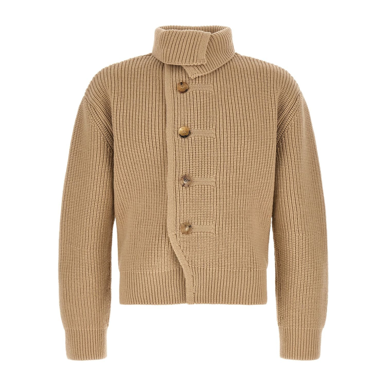 Dries Van Noten Beige Wool Cardigan