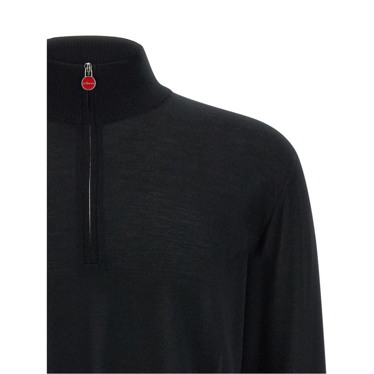 Kiton Black Wool Cardigan
