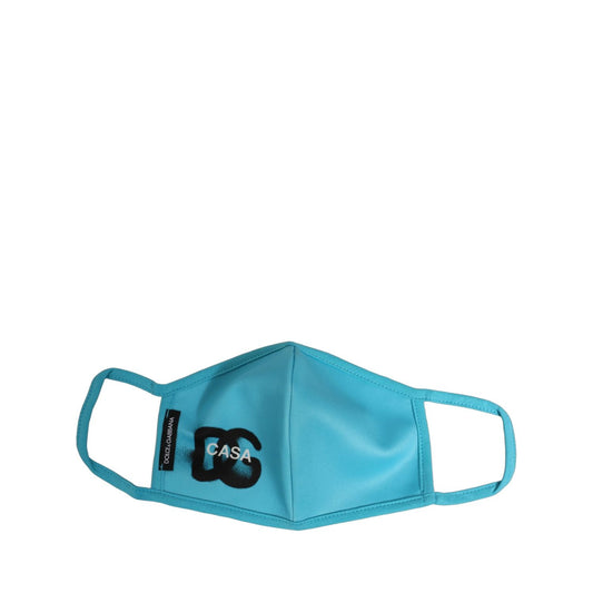 Dolce & Gabbana Blue Polyester DG CASA Logo Elastic Ear Strap Face Mask