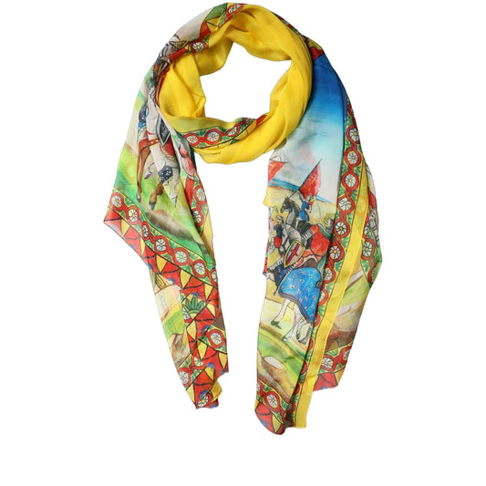 Dolce & Gabbana Multicolor Silk Printed Shawl Stole Scarf