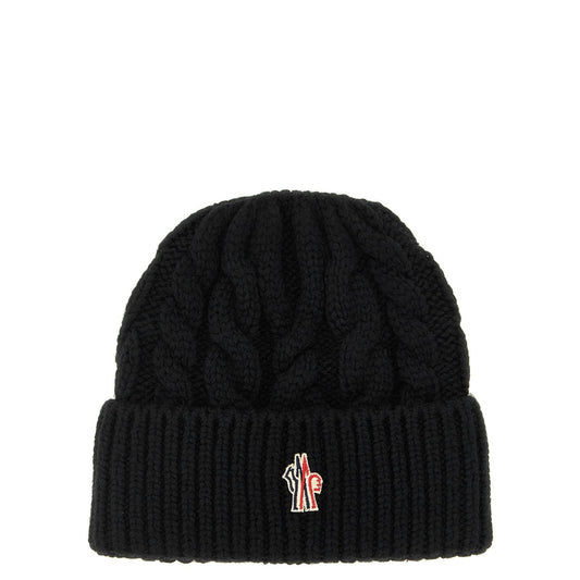 Moncler Grenoble Black Virgin Wool Beanie
