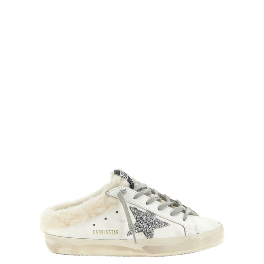 Golden Goose White Leather Slides