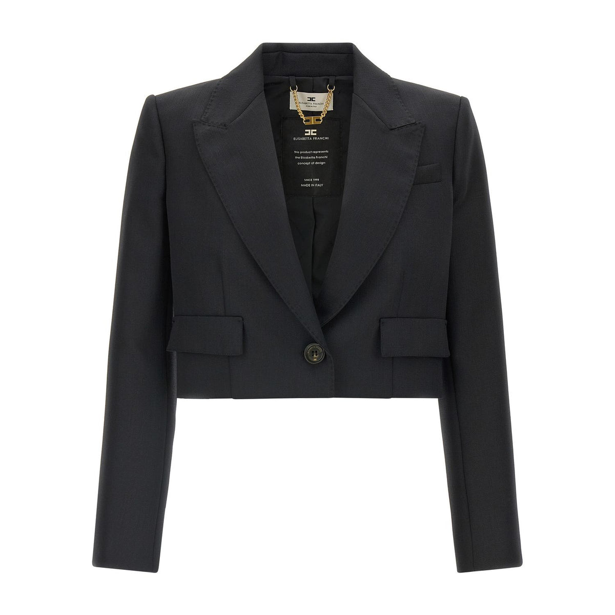 Elisabetta Franchi Black Virgin Wool Blazer