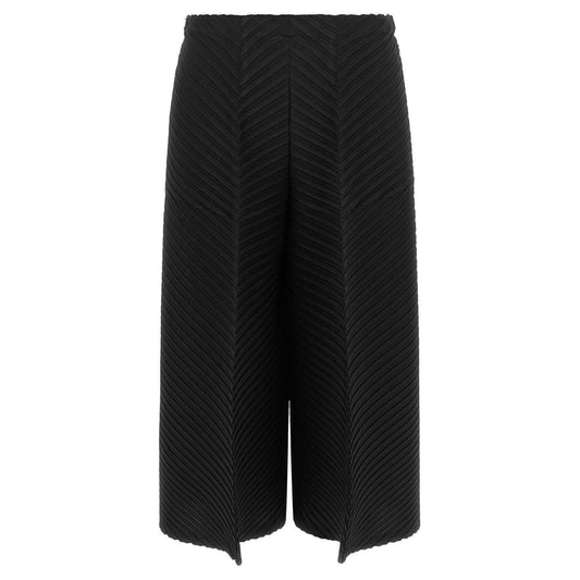 Issey Miyake Black Polyester Casual Pants