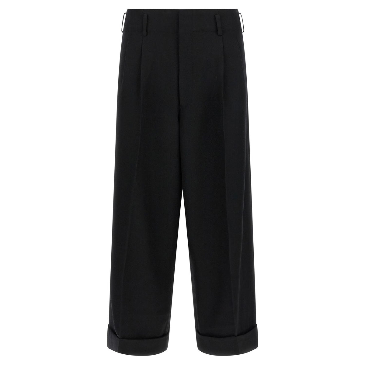 Comme Des Garçons Black Wool Cropped Pants