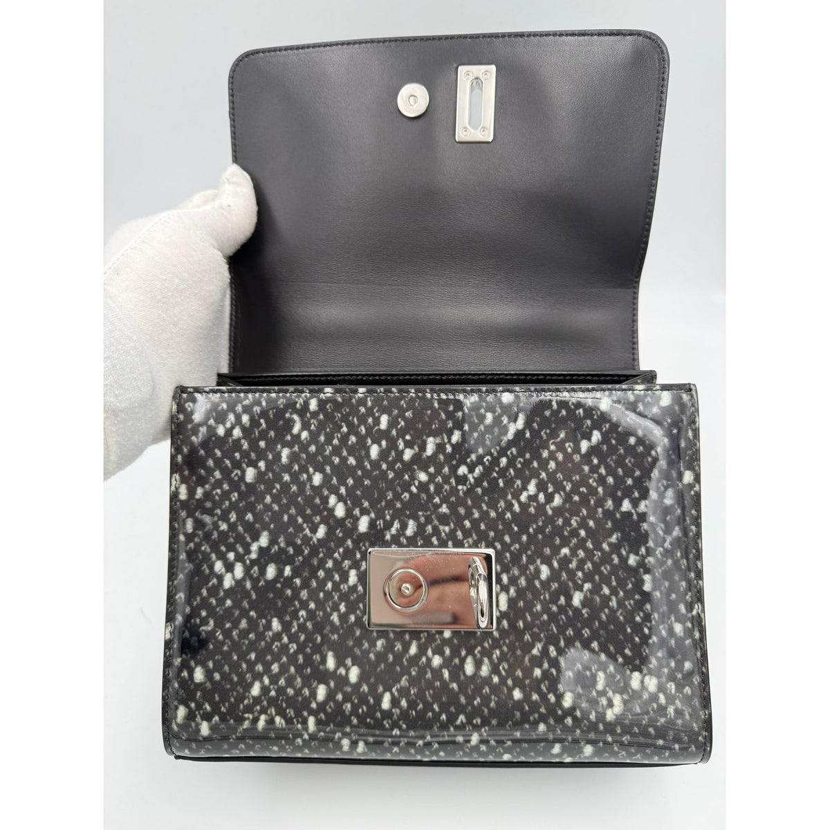 Dolce & Gabbana DOLCE & GABBANA “Monica” Python and Patent Handbag