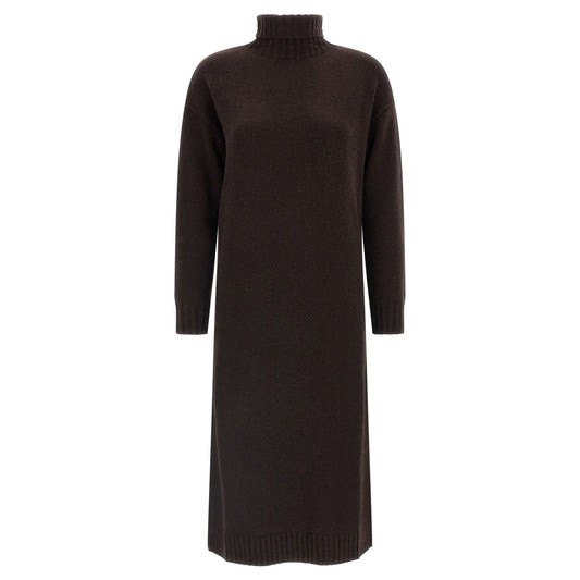 Max Mara Brown Wool Midi Dress