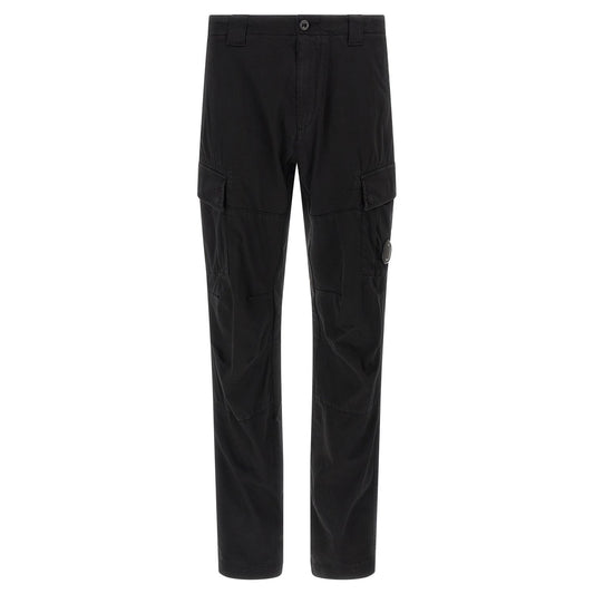 C.P. Company Black Cotton Cargo Pants