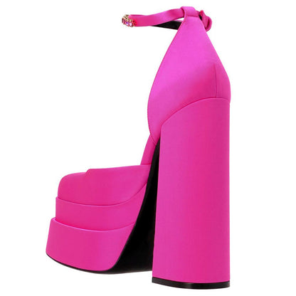 Versace Fuchsia Viscose Platform Pumps