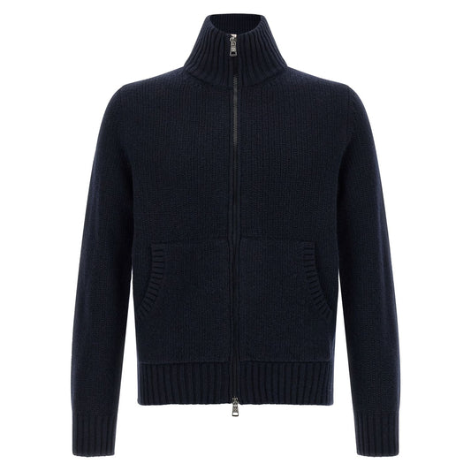 Moncler Blue Virgin Wool Cardigan
