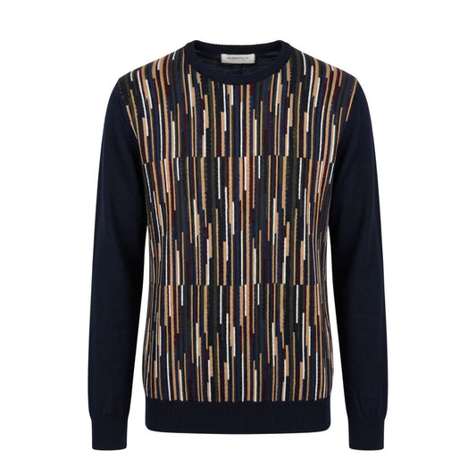 Roberto Pepe Luxury Blue Wool Men's Sweater