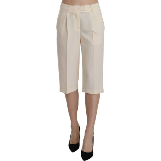 Silvian Heach Elegant Straight Cropped Pants in Cream Silvian Heach Gray