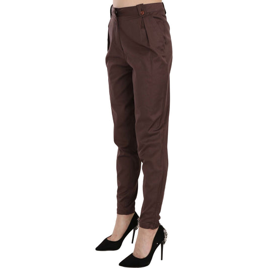 Just Cavalli High Waist Tapered Chic Formal Pants Just Cavalli Dark Slate Gray