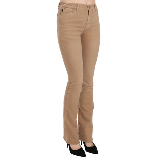 Just Cavalli Chic Brown Mid Waist Skinny Trousers Just Cavalli Rosy Brown