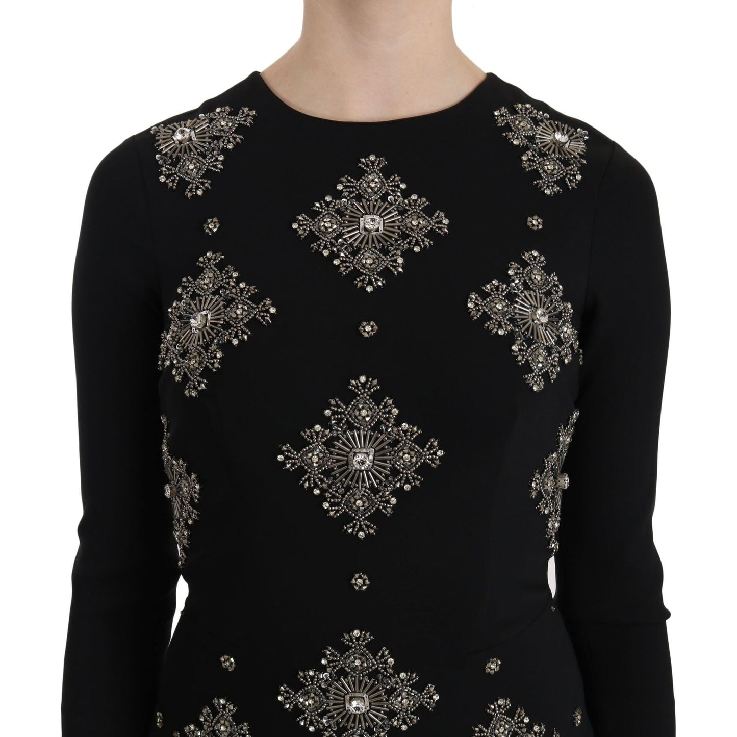 John Richmond Chic Sequined Mini Sheath Dress Dresses John Richmond Black