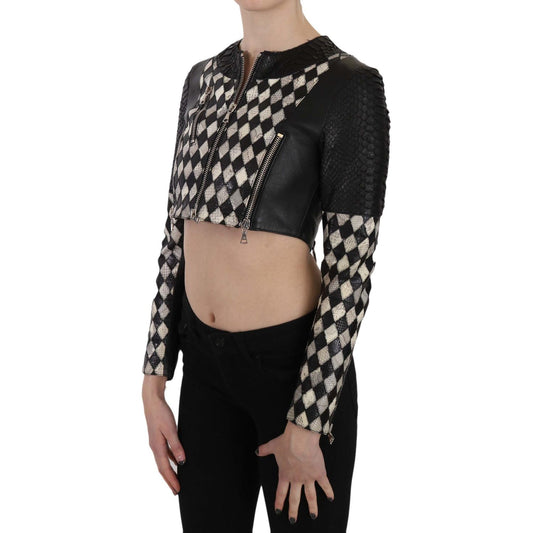 John Richmond Chic Biker-Inspired Cropped Leather Jacket Coats & Jackets John Richmond Black