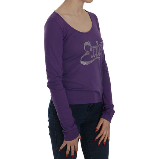 Exte Crystal Embellished U-Neck Blouse Exte Dark Slate Gray