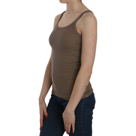 PINK MEMORIES Chic Spaghetti Strap Cotton Top - Earthy Elegance PINK MEMORIES Dim Gray