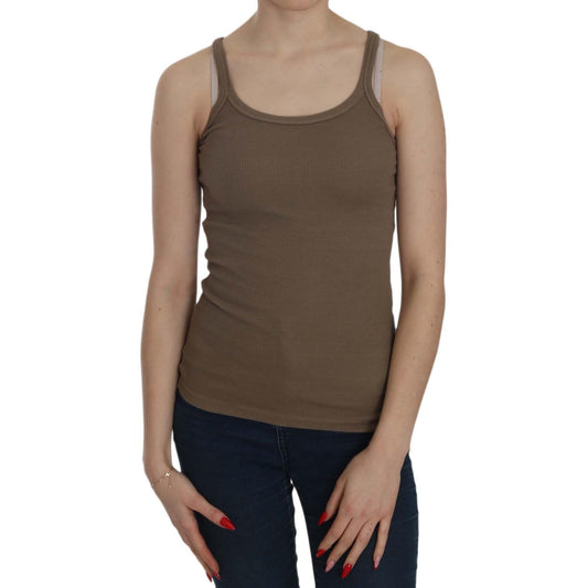 PINK MEMORIES Chic Spaghetti Strap Cotton Top - Earthy Elegance PINK MEMORIES Dim Gray