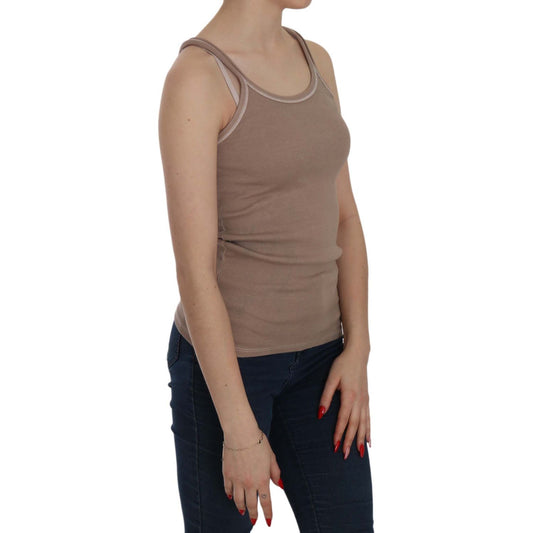 PINK MEMORIES Chic Brown Sleeveless Spaghetti Strap Top PINK MEMORIES Dim Gray