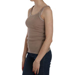 PINK MEMORIES Chic Brown Sleeveless Spaghetti Strap Top PINK MEMORIES Dim Gray