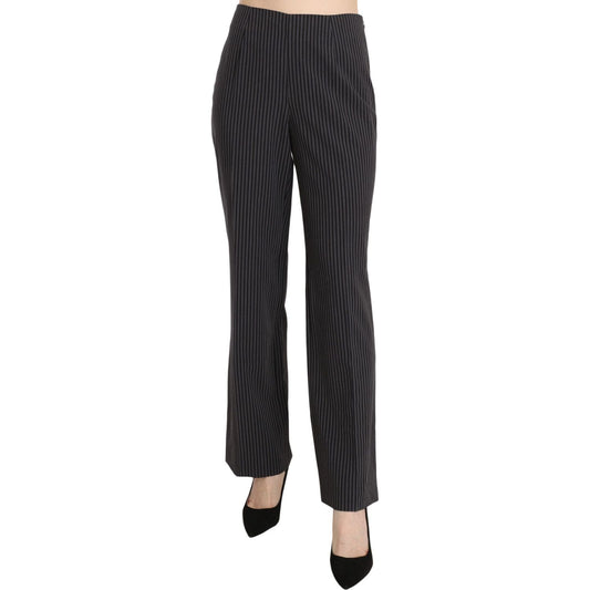 BENCIVENGA Elegant Striped Straight Fit Pants Jeans & Pants BENCIVENGA Dark Slate Gray