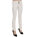 Just Cavalli White Mid Waist Skinny Dress Trousers Pants PAN70376-42