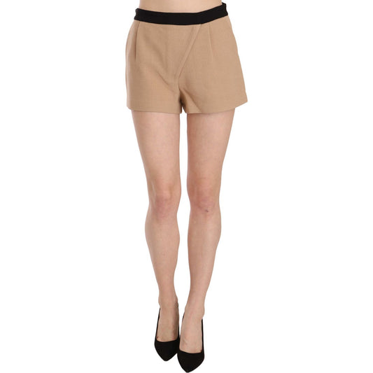 Costume National Chic Beige Mid Waist Mini Shorts Costume National Rosy Brown