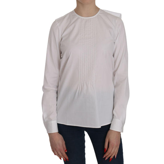 Dsquared² Elegant White Cotton Crew Neck Top Dsquared² Gray