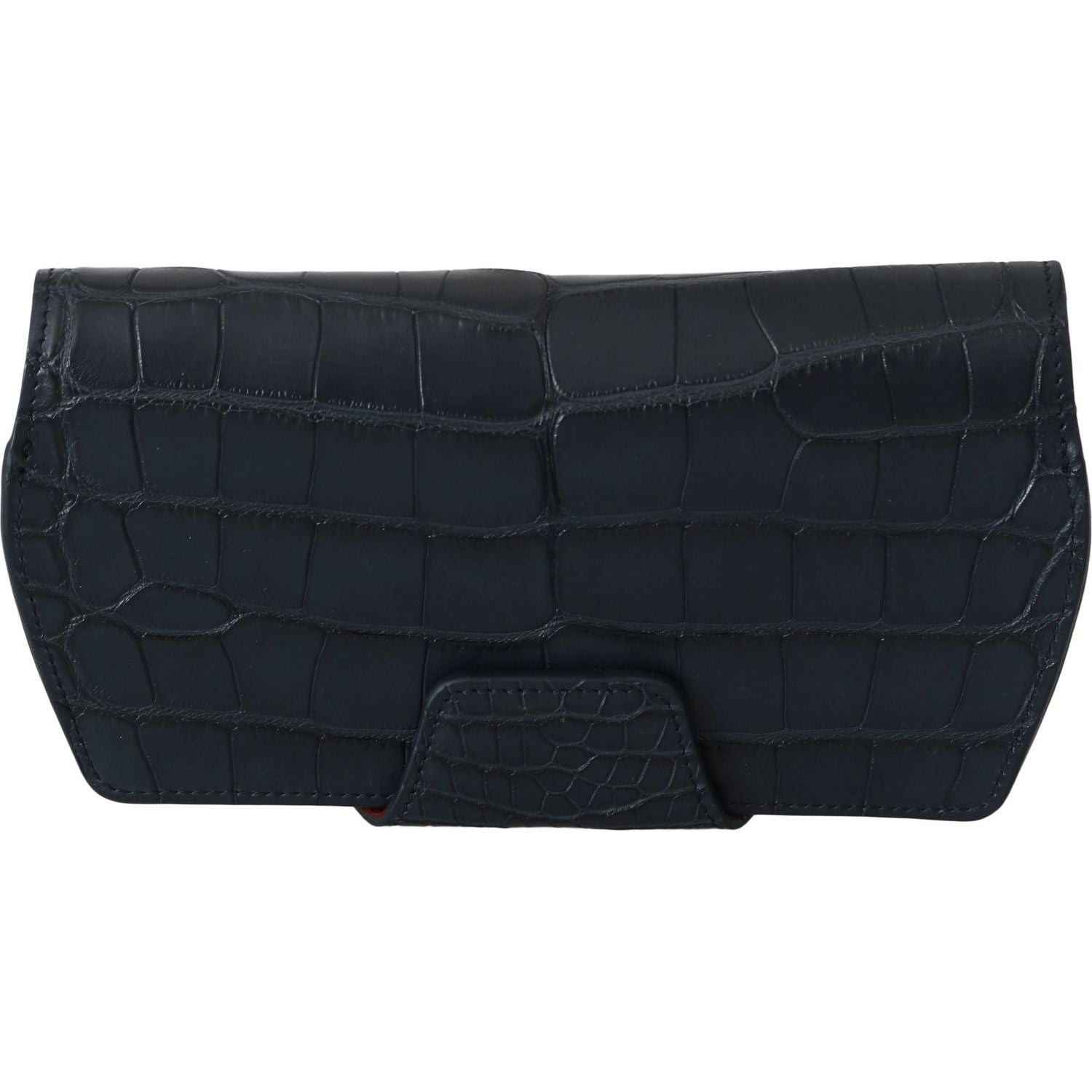 优雅蓝色鳄鱼皮眼镜袋