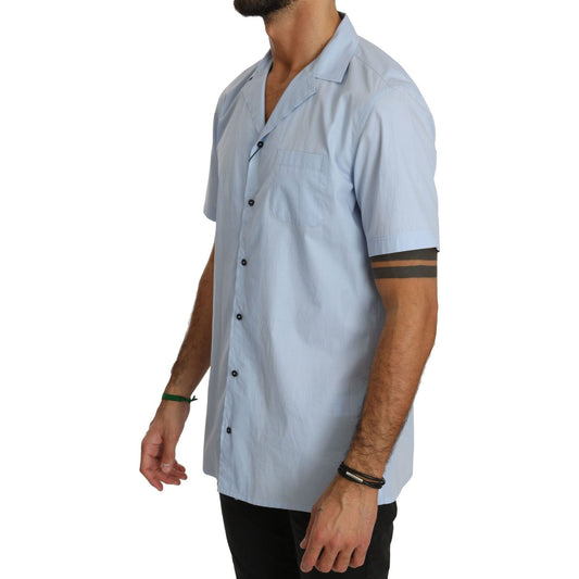 Dolce & Gabbana Elegant Blue Cotton Casual Shirt Dolce & Gabbana Dark Gray