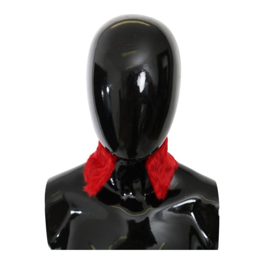 Dolce & Gabbana Elegant Red Lambskin Scarf Dolce & Gabbana Black