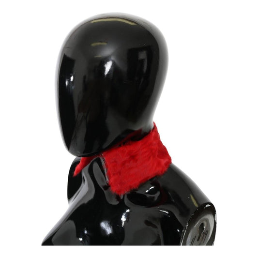 Dolce & Gabbana Elegant Red Lambskin Scarf Dolce & Gabbana Black